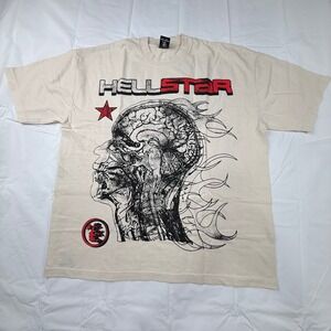 Hellstar Overseas Fall 2023 Exclusive Brain Graphic T-Shirt Cream XXL Mens